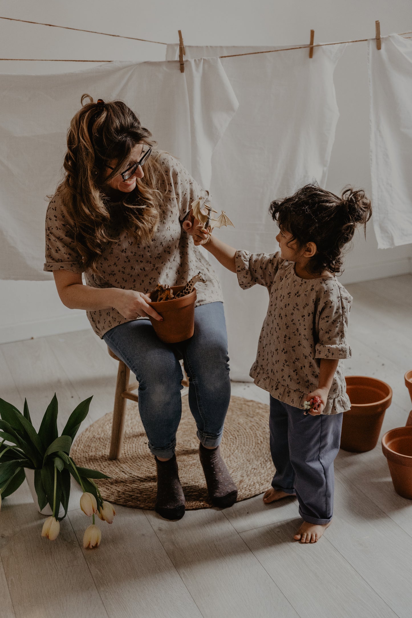 Blusa arricciata - fiori
