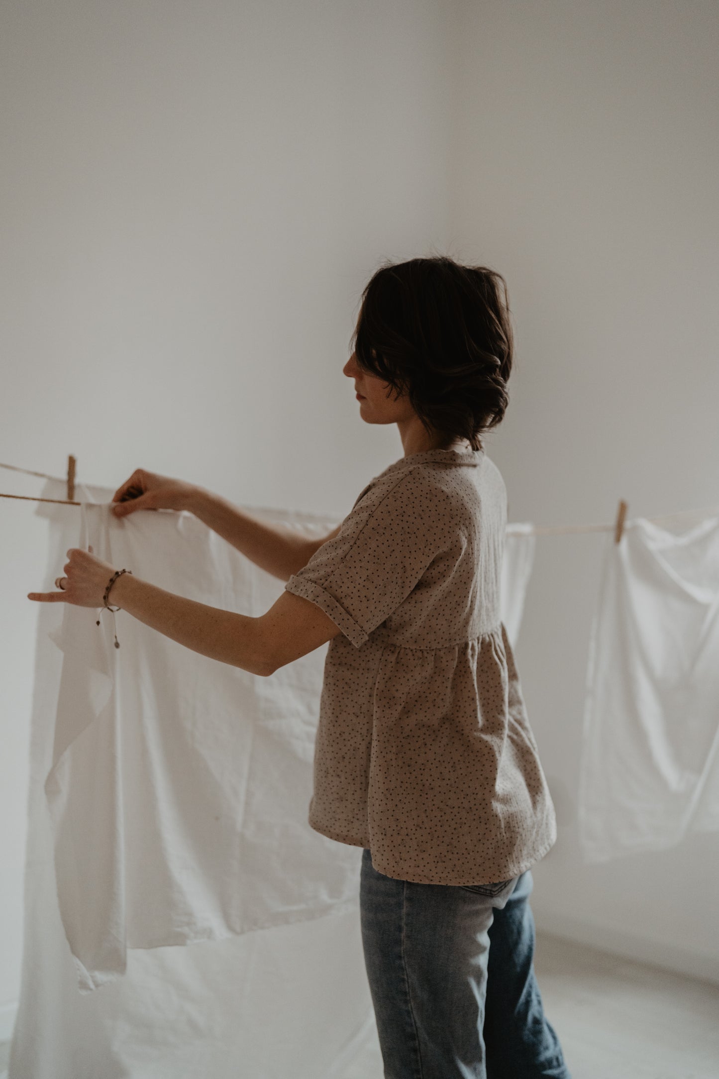 Blusa arricciata - puntini