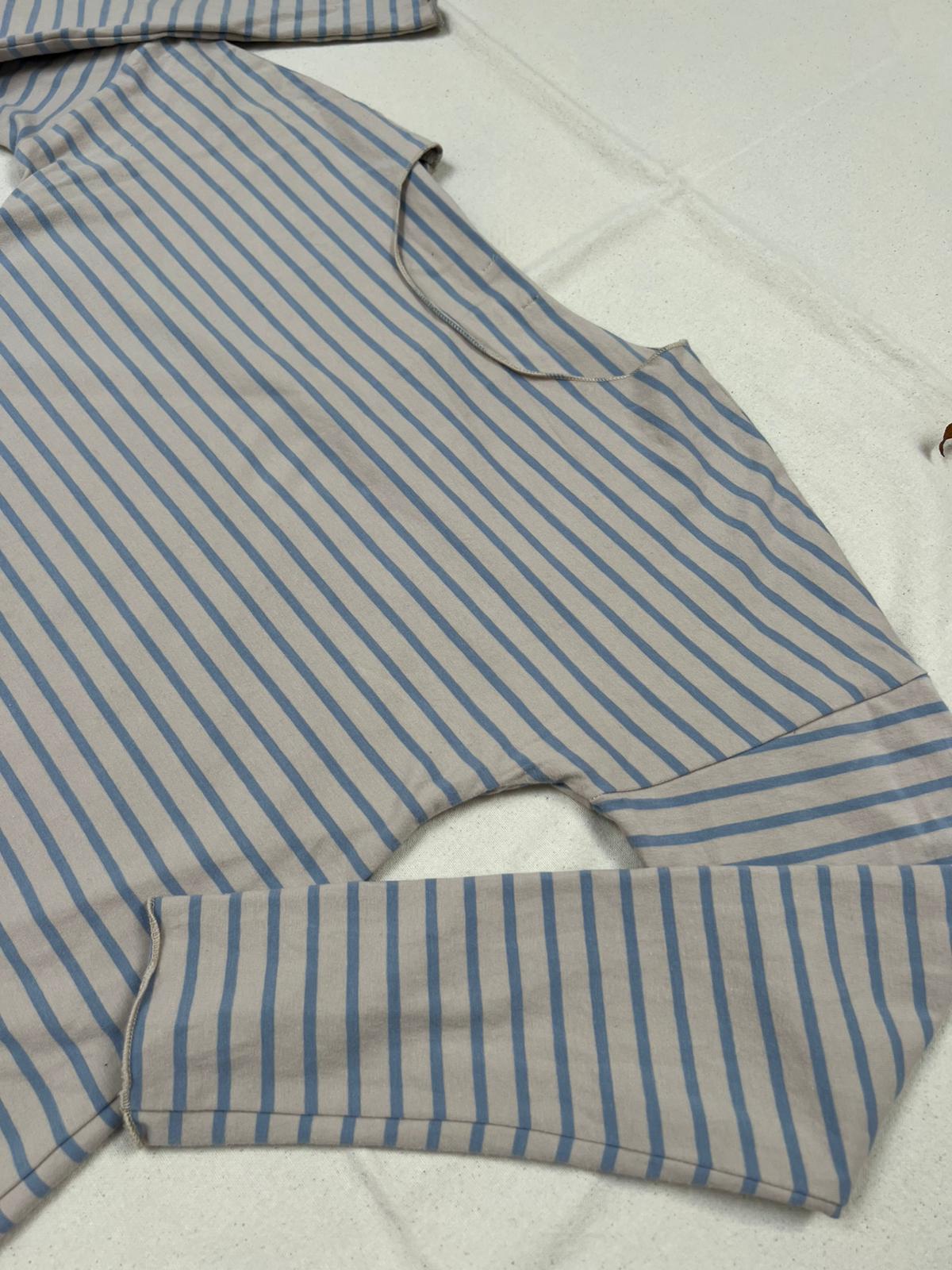 Basica righe azzurro