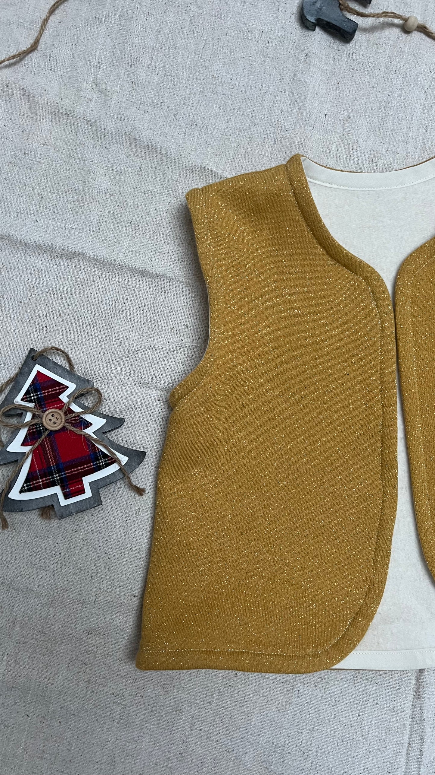 Gilet giallo glitter