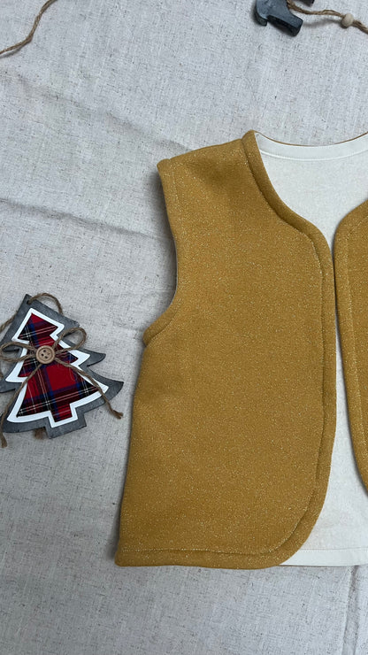 Gilet giallo glitter