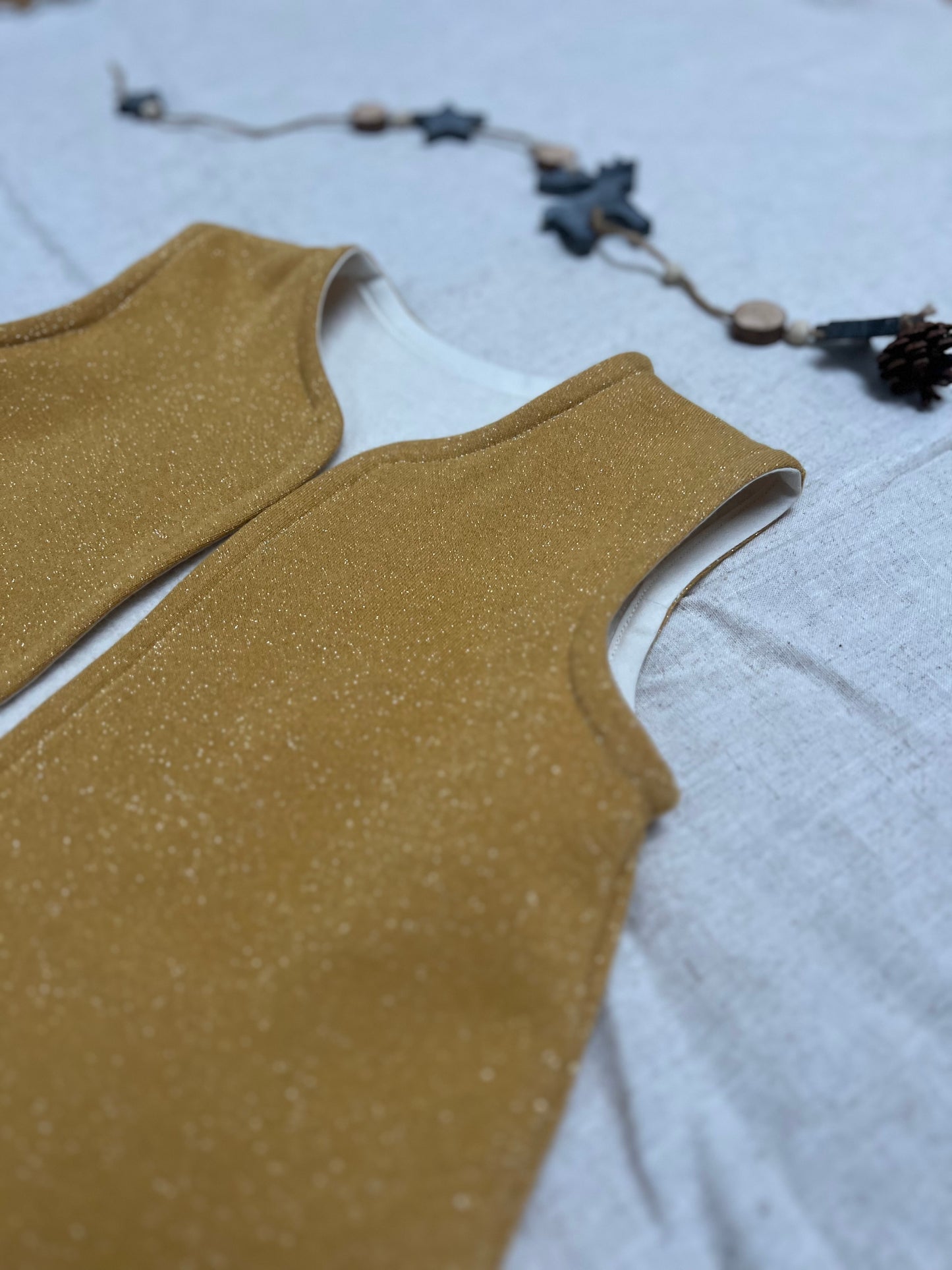 Gilet giallo glitter