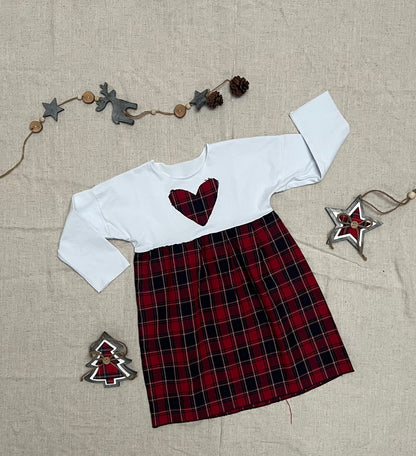 Abito cuore tartan