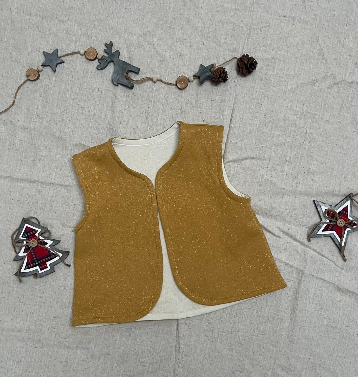 Gilet giallo glitter