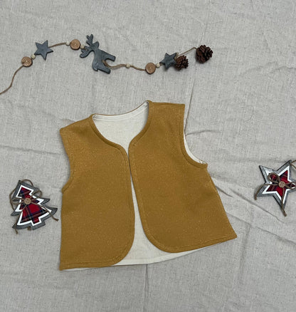 Gilet giallo glitter