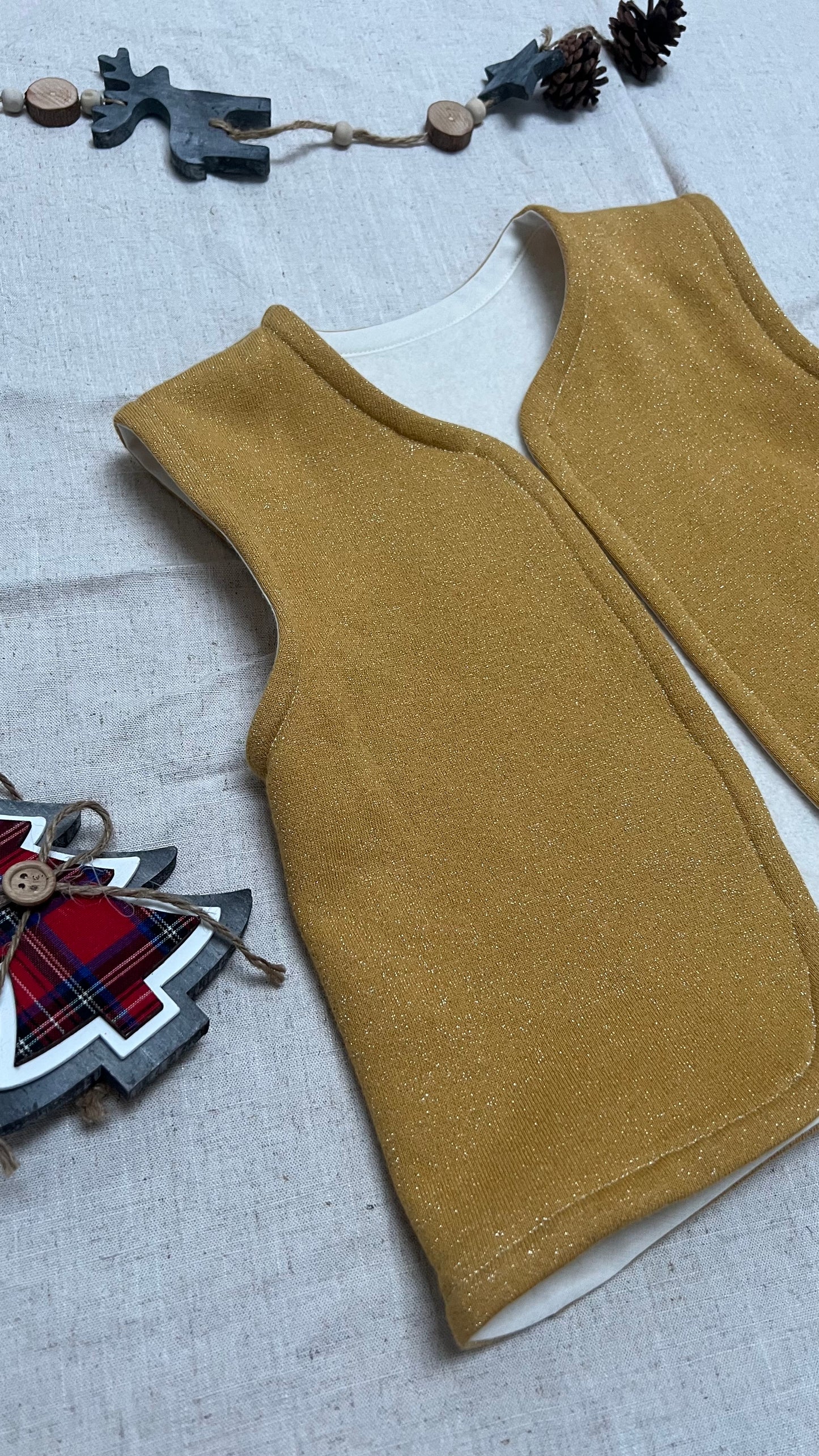 Gilet giallo glitter