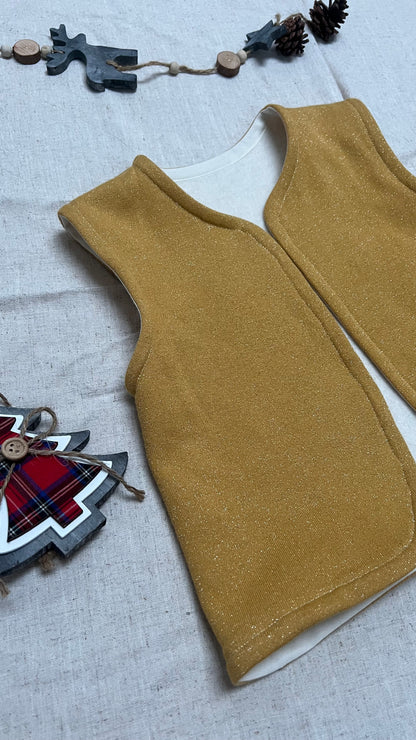 Gilet giallo glitter