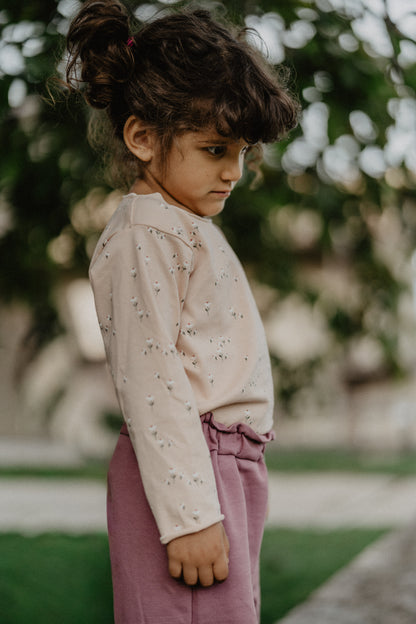 Maglietta fiorellini rosa