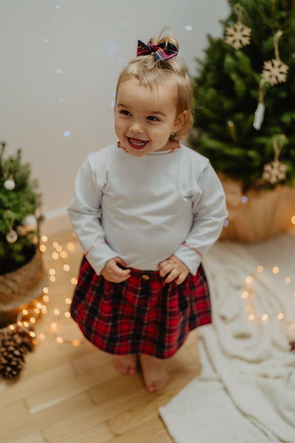 Maglietta bianca rollè rosso