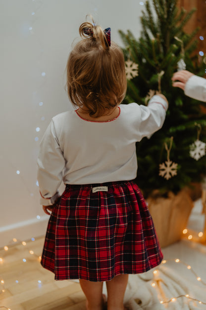 Maglietta bianca rollè rosso