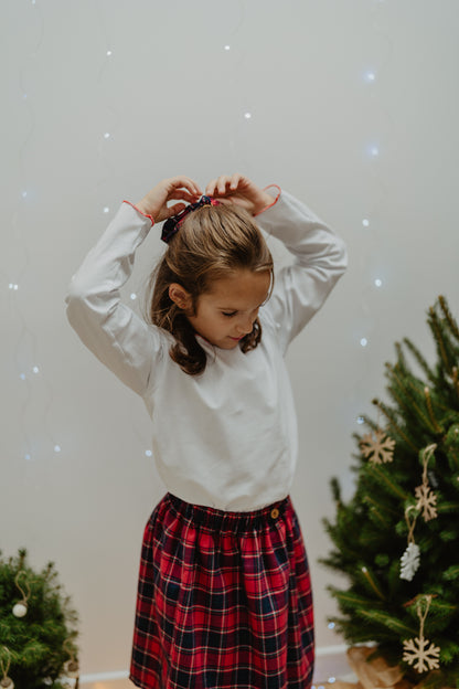 Maglietta bianca rollè rosso